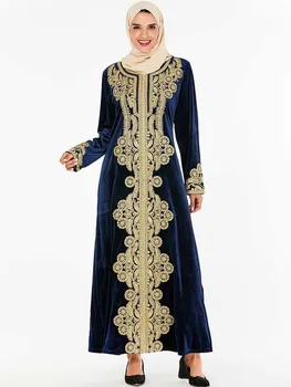 

Modest Fashion Embroidery Muslim Hijab Women Dress Faldas Party 9162 Big Women's Embroidery Arab Long Skirt No Headscarf