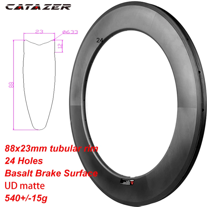 88x23 tubular 24H 29er 27.5er углеродный обод MTB BMX 406 обод углерода 700C дорожный велосипед трубчатый довод бескамерные обода 30/35/55/60/88 мм с дисковыми тормозами - Цвет: 88x23 tubular 24H