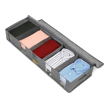 

Large Under Bed Storage Box Bag 5 Grid Window Underwear Clothe Shoes Organizer
