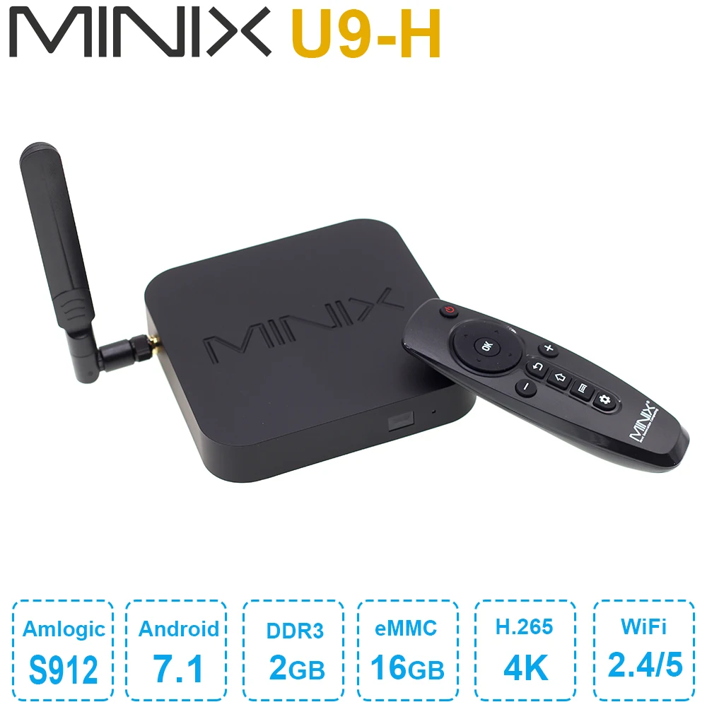 

MINIX NEO U9-H Android 7.1 TV Amlogic S912-H Octa Core Smart TV Box 2GB DDR3 16GB+ A3 Voice Air Mouse 4K HDR WIFI Set Top Box