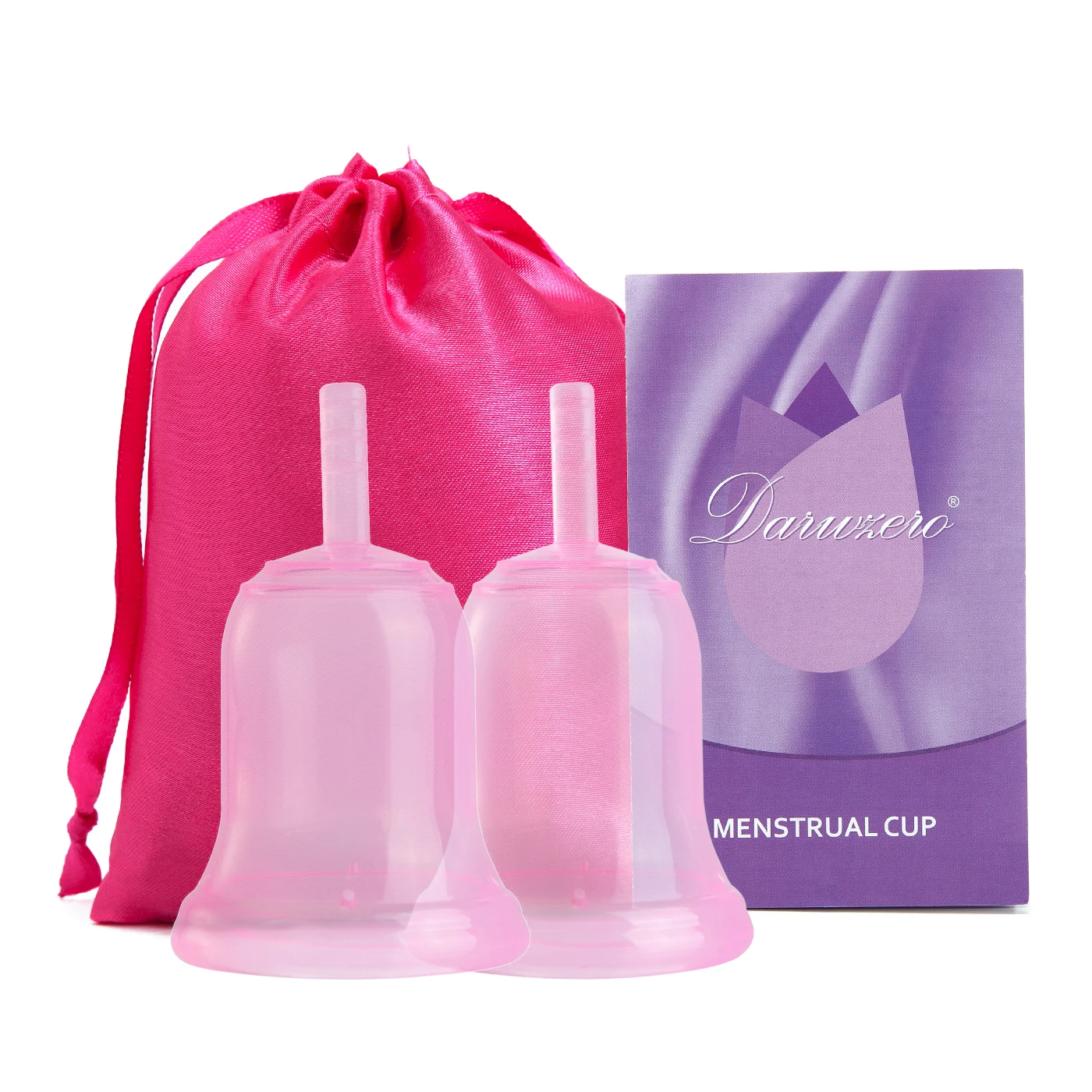 2Pcs-1Clothbag-Pink 2 шт., женская гигиеническая менструальная чашка, Жидкая силиконовая менструальная чашка, менструальная чашка для женщин и девушек, менструальная чашка, Менструальный коллектор - Цвет: 2Pcs-1Clothbag-Pink
