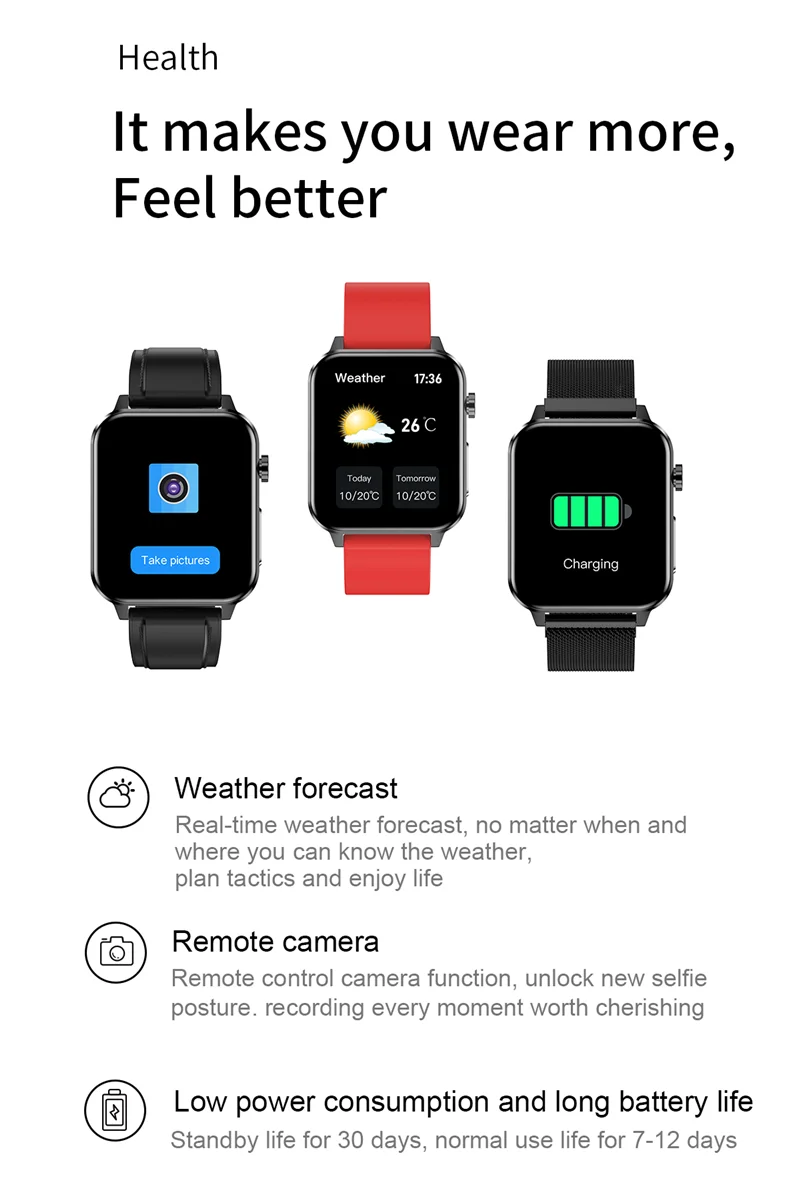 UGUMO New Smart Watch for Men women Ecg PPG Smartwatch  Oxygen Temperature Monitor blood pressure gauge watch Fitness bracelet