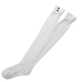 

Women Casual Weave Button Stretchy Knee High Long Socks