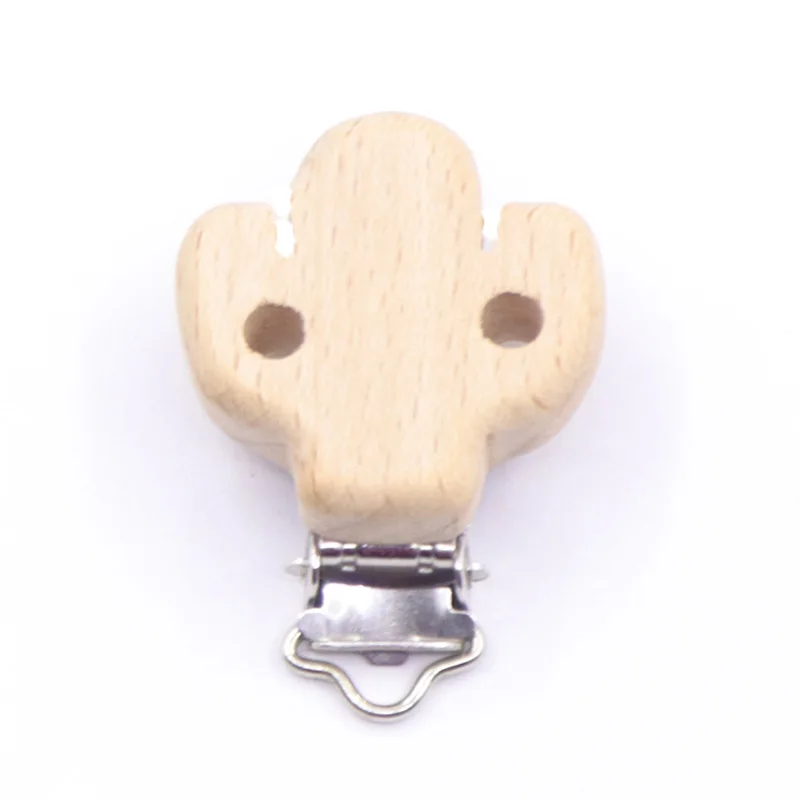 Kwd 9 Cute Style Wood Cartoon Animal Sucker Natural Chain Beech Beech Box Clip Diy Dummy Clip Accessories 5pieces pacifier clip,pacifier chain