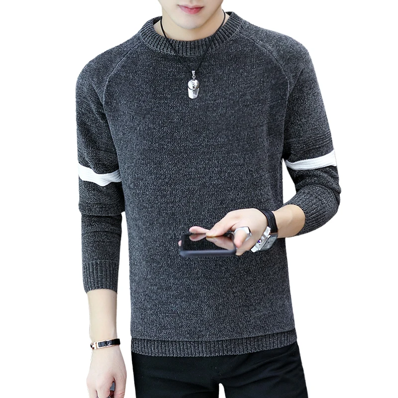 UYUK2019 Autumn And Winter Fashion Casual  Trend Slim High Quality Pullover Knit Solid Color Men's  Sweaters Clothes