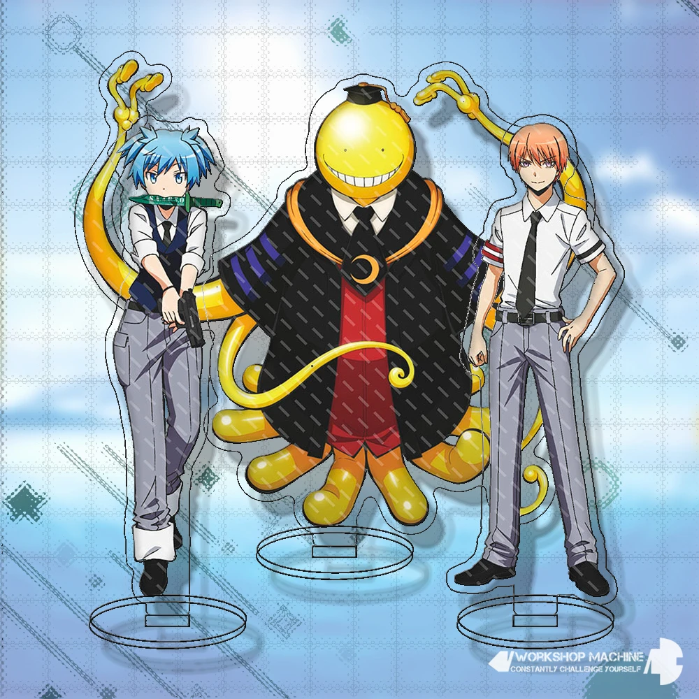 暗殺教室アニメマンガキャラクターアクリルディスプレイスタンドモデルボードデスク室内装飾スタンディーギフトカップル人形収集透明フィギュア16cm キーホルダー Aliexpress
