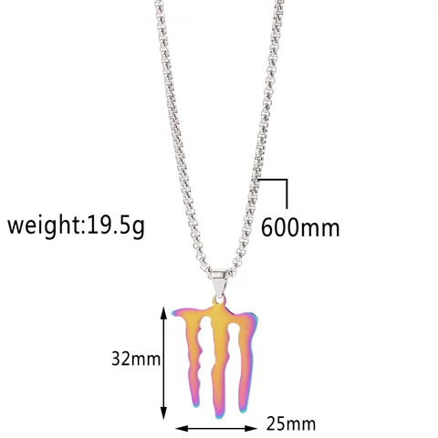 New Street Trend Monster Magic Claw Necklace Hip Hop Pendants Choker Stainless Steel Fashion Jewelry Party Accessories