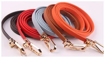 

2020 new multicolor decorative dress with sweater thin belt ladies wild rectangular alloy pin buckle PU small belt