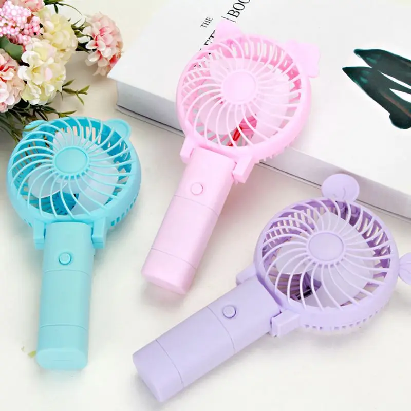 

Portable Handheld USB Rechargeable Mini Cute Foldable Fan 3 Blades Air Cooler