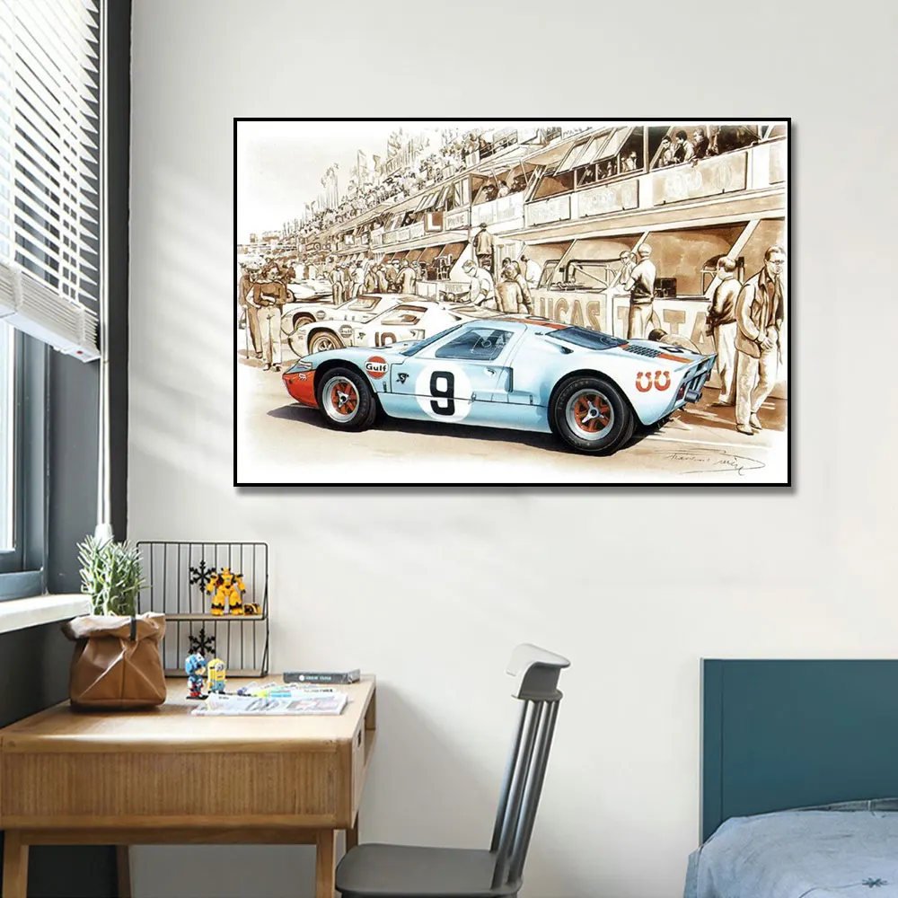 Постер Le Mans 24 часа печать искусство на холсте картина в скандинавском стиле