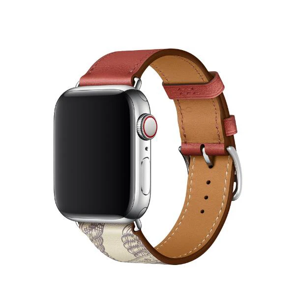 Новое поступление кожаный ремешок для Apple Watch 38 мм 42 мм 40 мм 44 мм для iwatch 5 4 3 2 1 - Цвет ремешка: Brique Beton