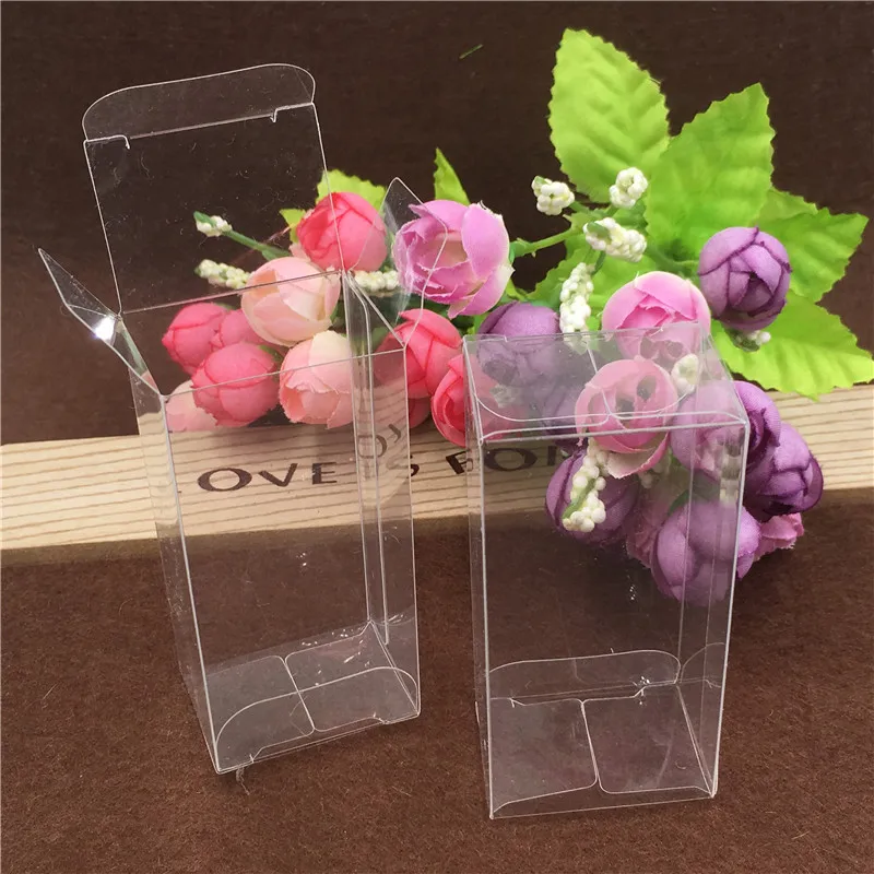 

12Pcs 3x4x8.2cm Cuboid Waterproof Plastic Transparent PVC Box For Handmade Chocolate Candy Gift Display Storage Stationary Boxes