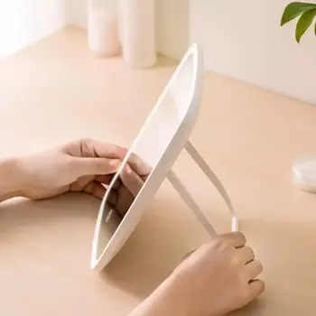 

Makeup Mirror with LED USB Charge Cosmetic Mirror Touch Dimmer Switch Operat Stand for Tabletop Bedroom Travel