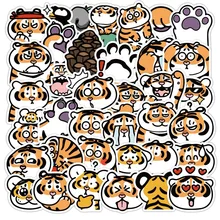 

40PCs Tiger Cartoon Anime Stickers Creative Waterproof Graffiti Cute Expression Journal Material Stationery Stickers Toys