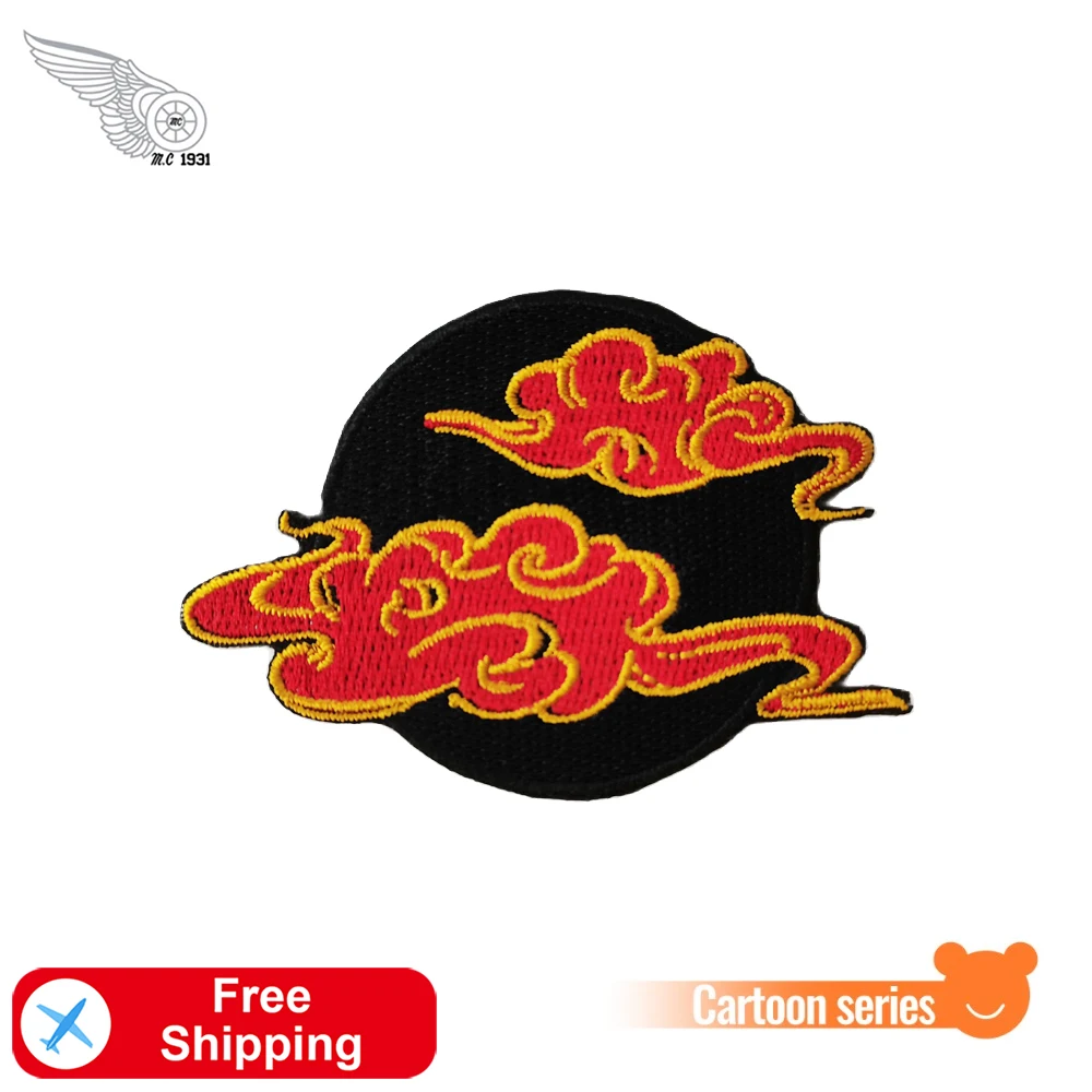 2 pcs Iron-on embroidered Patch chinese Lucky Cloud Japan Japanese Cartoon Anime