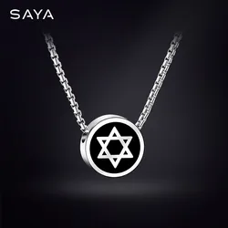 Hip - Hop Style Six - Point Star Tungsten Pendant Necklace - Other lengths (Silver)