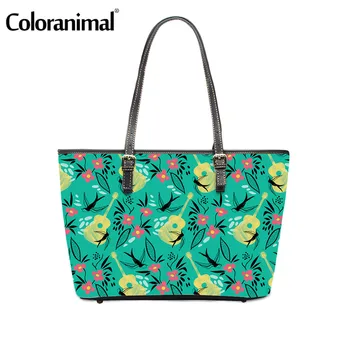 

Coloranimal Fashion Women PU Leather Handbags Pretty Swallows Pattern Tote Shoulder Bags for Laides Large Storage Crossbody Bag