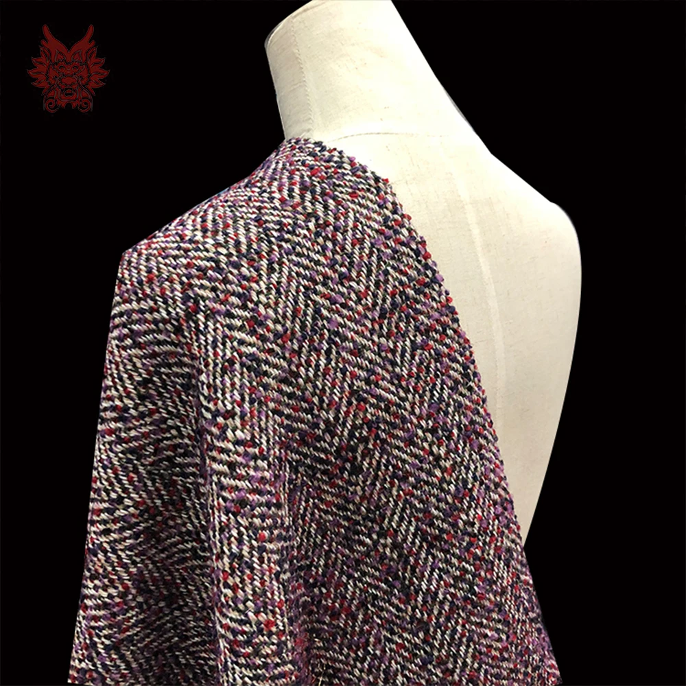 Высокое качество африканская винтажная стильная шерстяная ткань с узором в елочку шерстяная ткань для зимнего пальто telas tissus SP5908