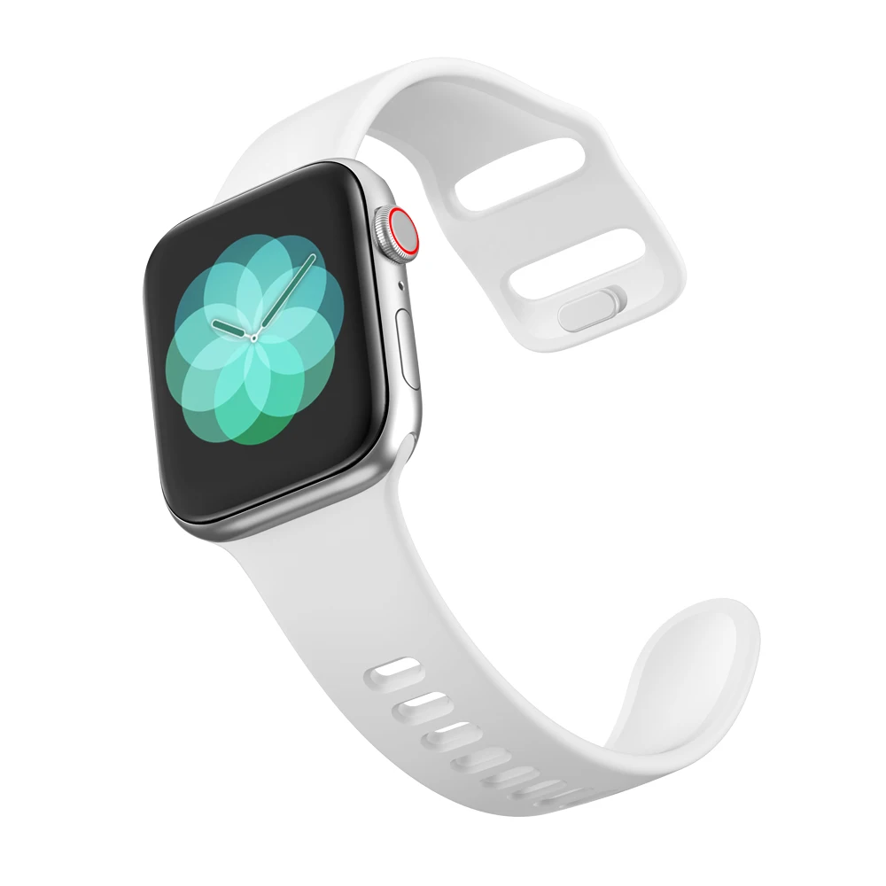 Силиконовый ремешок для Apple Watch 44 мм 40 мм iwatch 38 мм 42 мм высококачественный спортивный браслет резиновый ремешок для часов Apple Watch 4 5