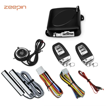 

Zeepin C6 - B Push Button Keyless Entry System Car Security Anti-theft Alarm Engine Starter with Remote Control Burglar Alarm