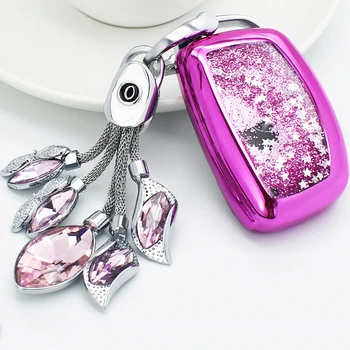

Fashion Quicksand TUP Material Car Key Decoration Cover Smart 3 Button Car Key Protective Shell Suitable for Hyundai Ix35 SONATA