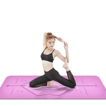 

Durable Yoga Mat Multi-function Breathable TPE Fitness Yoga Mat Tasteless Anti-slip Sports Pads w/ Position Line