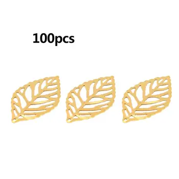 

100 pcs/Pack Openwork Leaf Metal Flower Frame Pendant Charm DIY UV Resin Necklace Jewelry Making L4ME