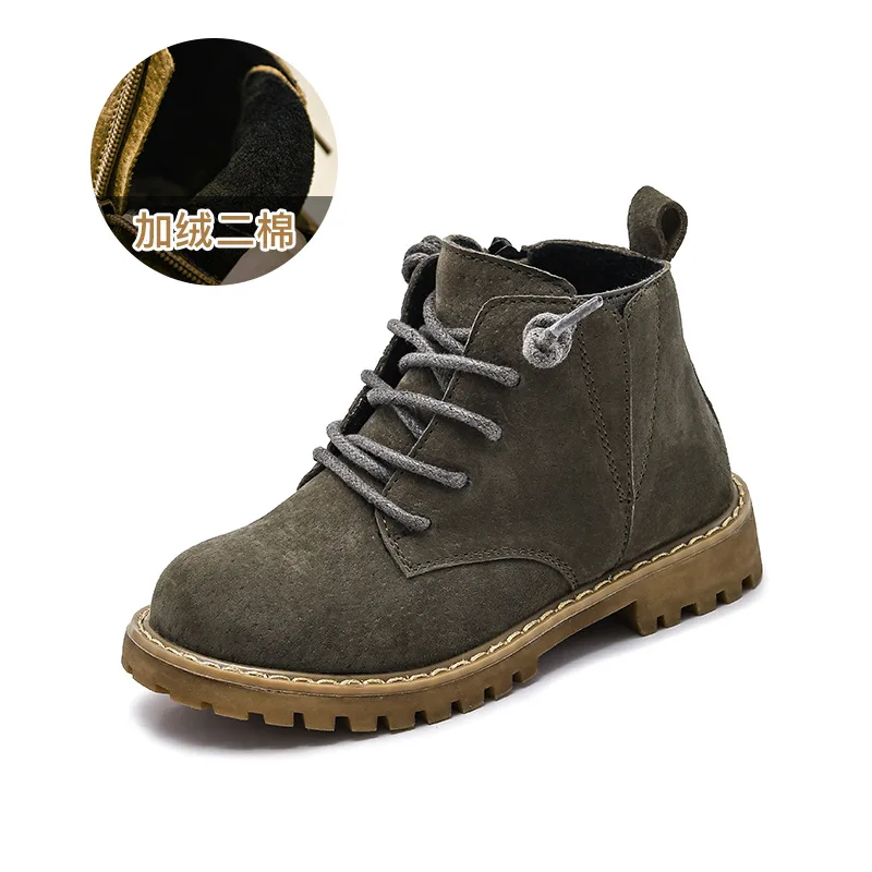 khaki brushed Dolakids/Детские кожаные ботинки martin осенне-зимняя детская обувь кожаные ботинки для мальчиков и девочек винтажные ботильоны на возраст от 2 до 16 лет - Цвет: khaki brushed