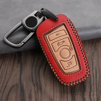 

4 Buttons Leather Keyless Smart Key Fob Cover For BMW 1 3 4 5 6 7 Series X1 X3