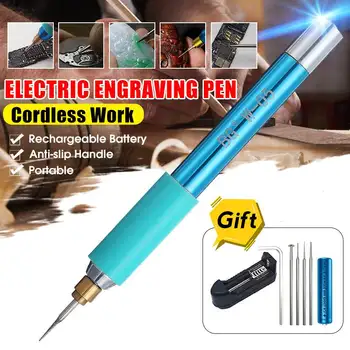 

Cordless Engraving Pen Grinding Repair Tool With 4 Grinding Head Set Multifunction Mini Engraving Pen For Steel Wood Glass