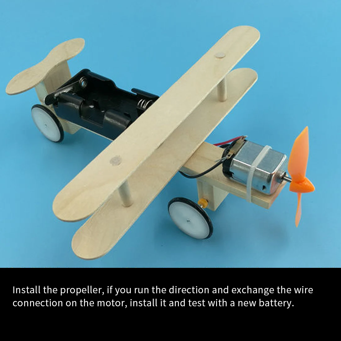 2Pcs Plane &Car Assemble Model Kit Electric DIY Kids Physical Experiments 
