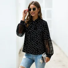 Sexy Black Polka Dot Blouse Women V-Neck Button Lace Full Lantern Sleeve Clothes Tops New Fashion Summer Shirt Ropa Mujer 2020 Sexy Black Polka Dot Blouse Women V-Neck Button Lace Full Lantern Sleeve Clothes Tops New Fashion Summer Shirt Ropa Mujer 2020
