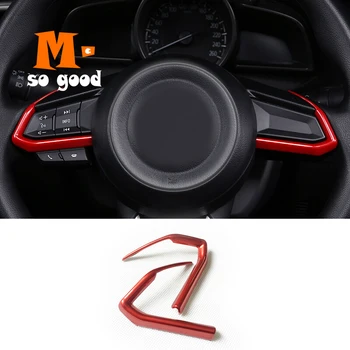 

2017 2018 For Mazda 2 Demio / M3 Axela / M6 Atenza Car ABS Matte/red Detector Stick Steering Wheel Interior Kit Trim Lamp Frame