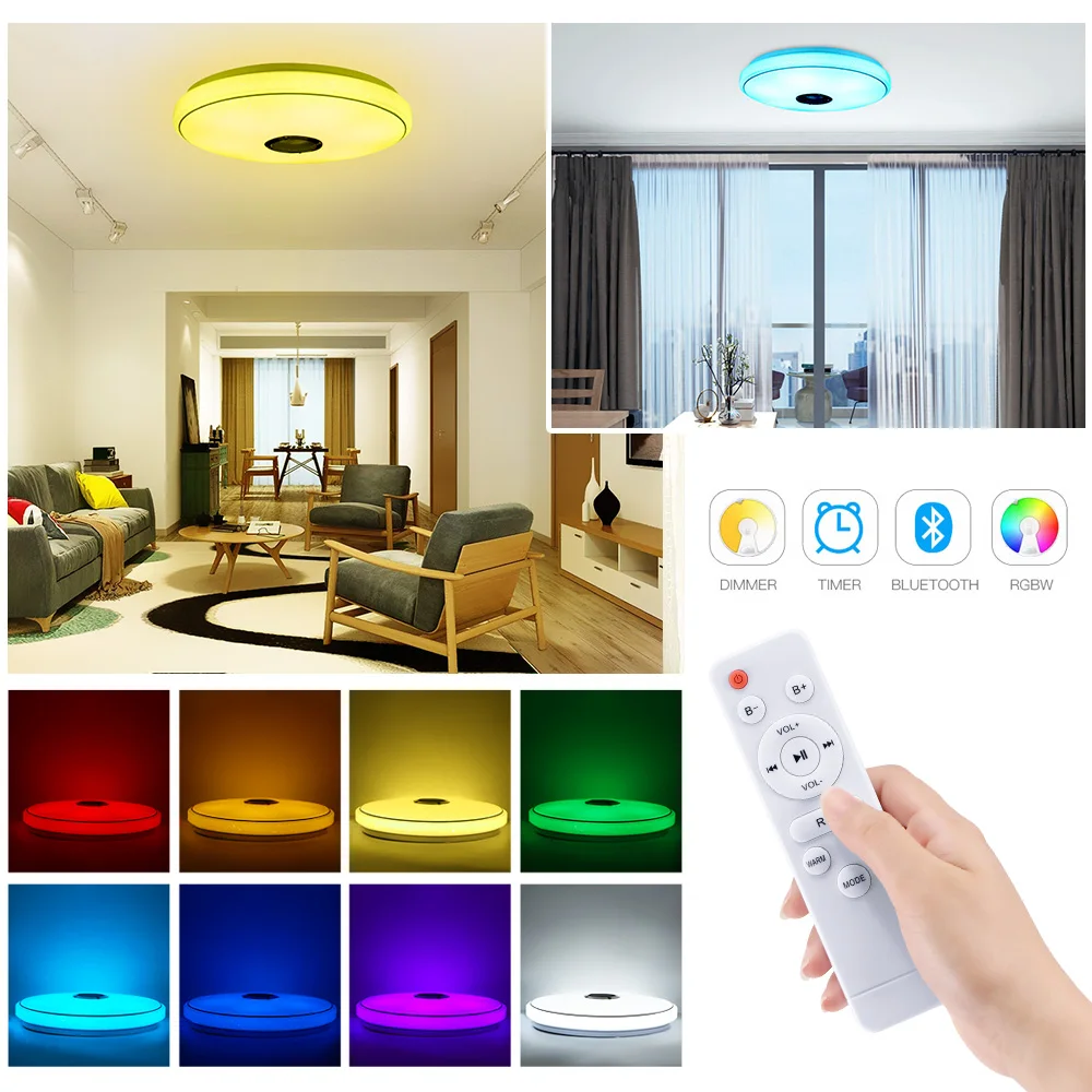 Modern LED Star Light RGB Smart Blutooth Music Ceiling Light Dimmable 36W APP Remote Control Light For For Living Room Bedroom