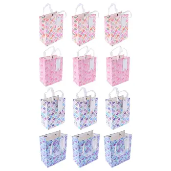 

12Pcs Shopping Bags Merchandise Bags Gift Bags Paper Bags Gift Packaging Bag Portable Tote Bags 23x18x10cm
