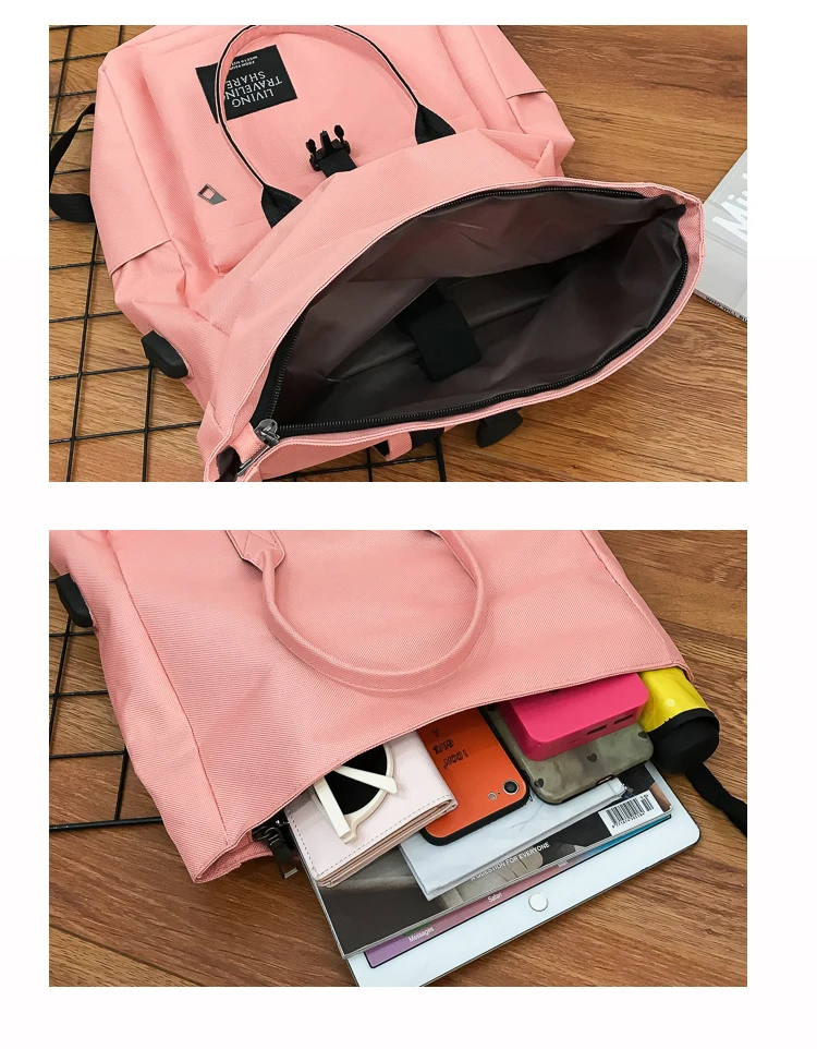Mochila feminina, Холщовый женский рюкзак с зарядкой через usb для ноутбука, большие женские рюкзаки, школьные сумки для девочек-подростков, sac a dos