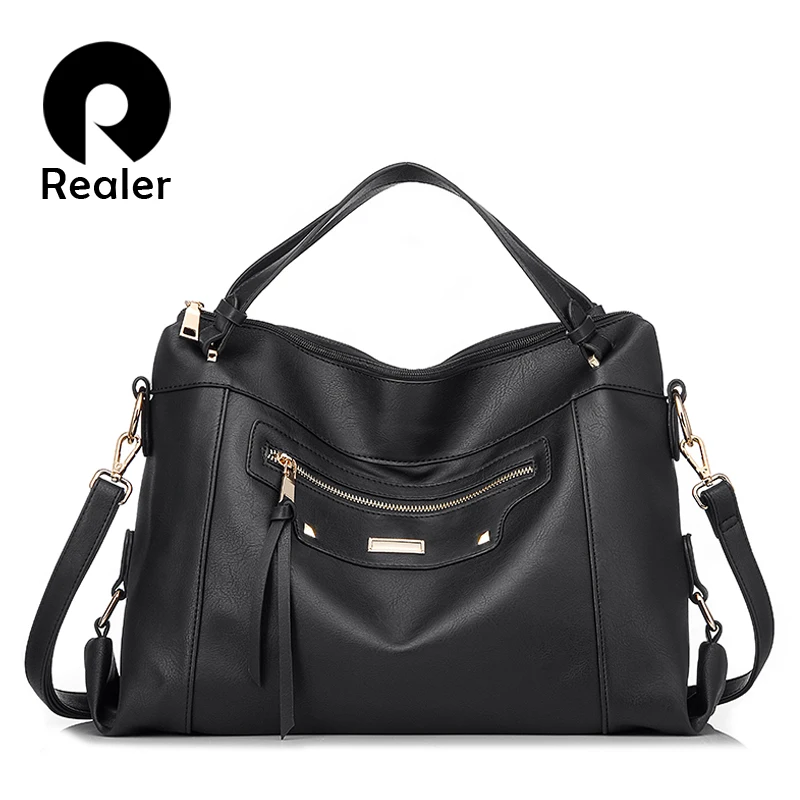 

REALER women handbags Urban Gypsy female crossbody shoulder bag for women PU leather large messenger bag ladies fashion Tote