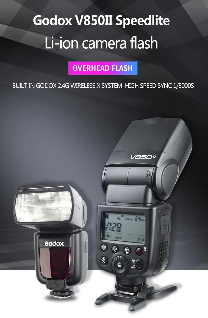 Godox V850 Speedlite Li-Ion ручная вспышка быстрая переработка заряда 1/8000s для Nikon D3100 D90 для Canon 60D 600D DSLR камеры