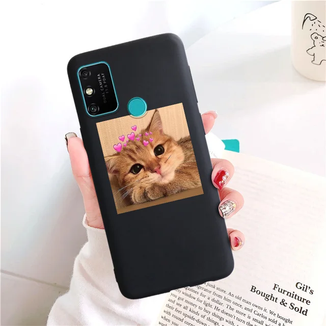 For Huawei Honor 8S 8A 8C 8X 6X 6C 9A 9C 9S 9X Lite 7C 7A Pro Case Cute Cat Matte Candy Silicone Cover Honor V10 V20 V30 X10 V9 001U130