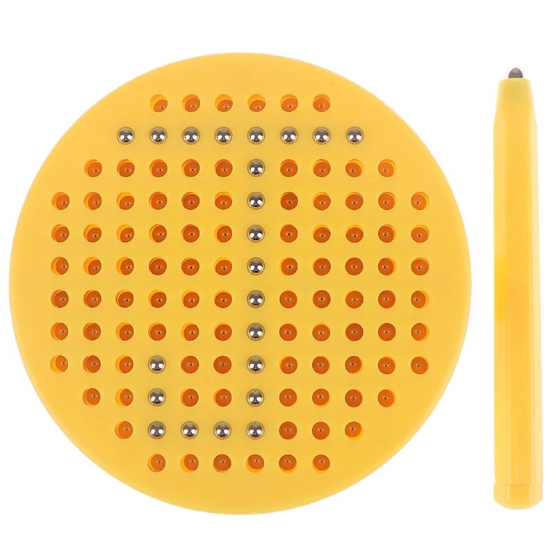 Магнитная планшет магнитная подушка доска для рисования стальная бусина Стилус ручка пишущая игрушка - Цвет: Цвет: желтый