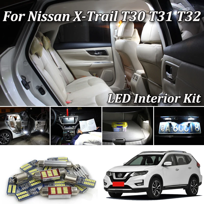 Белый светодиодный потолочный светильник для Nissan X Trail T30 T31 T32 для X-Trail светодиодный светильник 2001