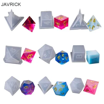 

9 Shapes Dice Fillet Square Triangle Dice Mold Dice Digital Game Silicone Mould