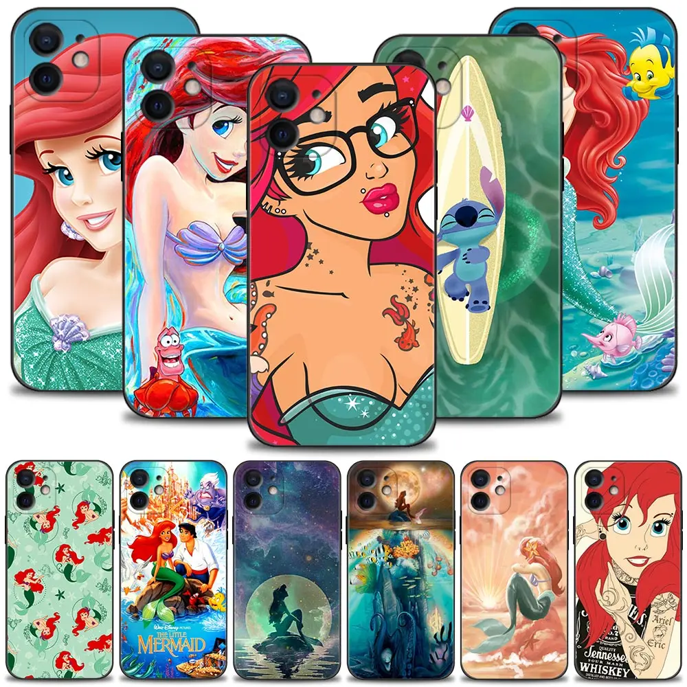 Little Mermaid Ariel princess For iphone 11 12 Pro 13 Mini Case iPhone Max soft case Cover Fundas Capa | Электроника