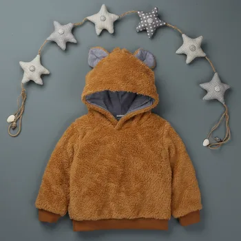 

2020 Baby Coat Boy Girl Jacket Toddler Hooded Costume Bear Clothes Outerwear Fashion Solid Outfits Soft Long Sleeve Winter Coat
