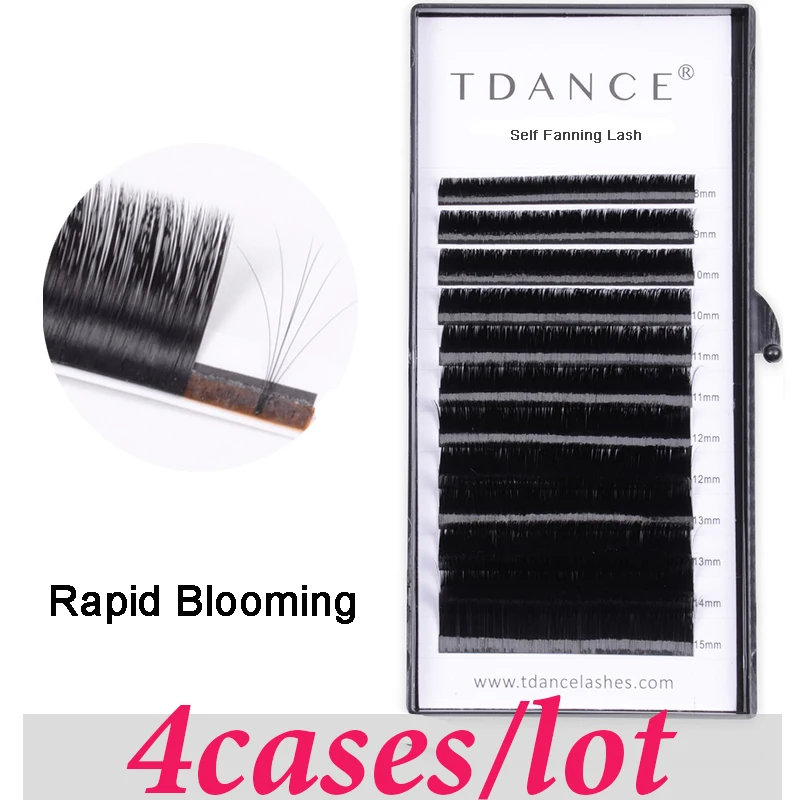 

TDANCE Easy Fan Lashes Bloming 4pc C/CC/D/DD Curl High Quality False Mink Lash False Volume Eyelash Extension