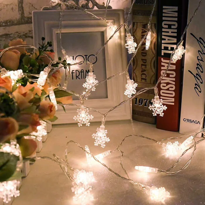 Snowflake String Fairy Lights Battery Operated Christmas Tree Home Party Decor SNO88