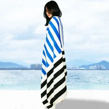 Плотное пляжное полотенце в европейском и американском стиле, двухстороннее Петельное ворсовое окрашенное в пряже цветное полосатый шнурок, дизайнерское банное полотенце из чистого хлопка