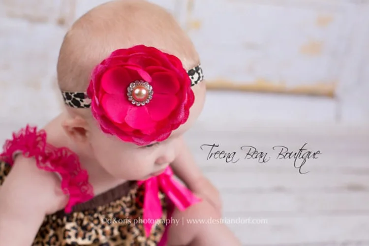 Baby Leopard Satin Ruffles Romper Infant Posh Petti Rompers with Pink Straps and Flower Headband Kids One-piece Jumpsuit 3Pcs
