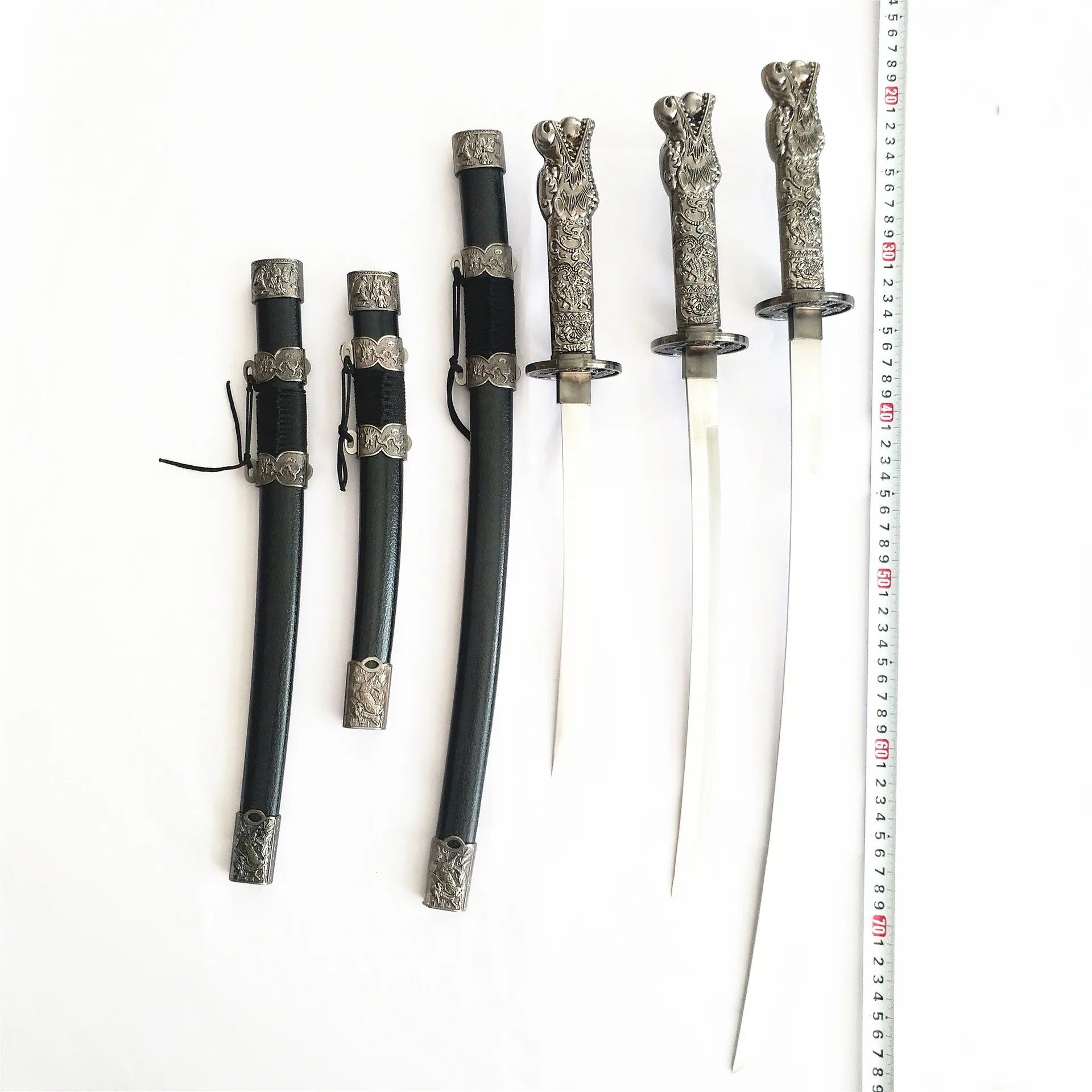 Three-piece sword metal belt shelf gift sword family decorations not edged