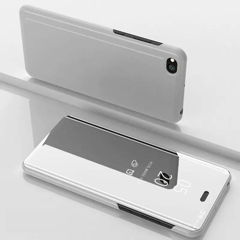 Silver Для Xiaomi Redmi GO чехол роскошное умное зеркало Флип Прозрачный вид чехол на Xiomi RedmiGO аксессуар для Redmi 5A Fundas Coque - Цвет: Silver